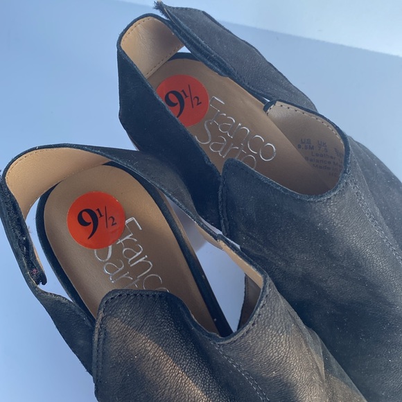 FrancoSarto Black Leather Upper Suede Helix Sandal Size 9.5 - Picture 4 of 7